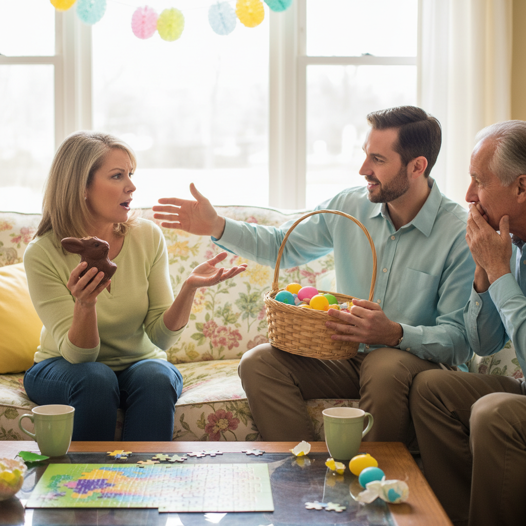 Wife Refuses to Finish Her Stories When Her Husband Interrupts, Leading to a Hilarious Easter Meltdown