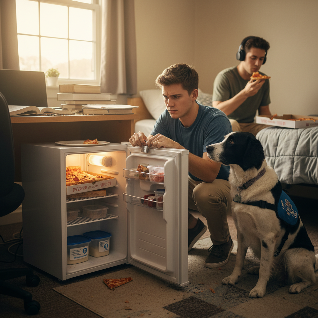 College Student Locks Mini-Fridge After Roommate Evicts His Medical Supplies to Store Pizza