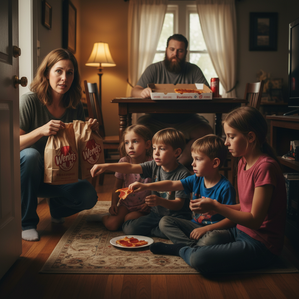 Aunt Sneaks Wendy's to Starving Nieces and Nephews After Controlling Dad Eats Half the Family's Only Pizza