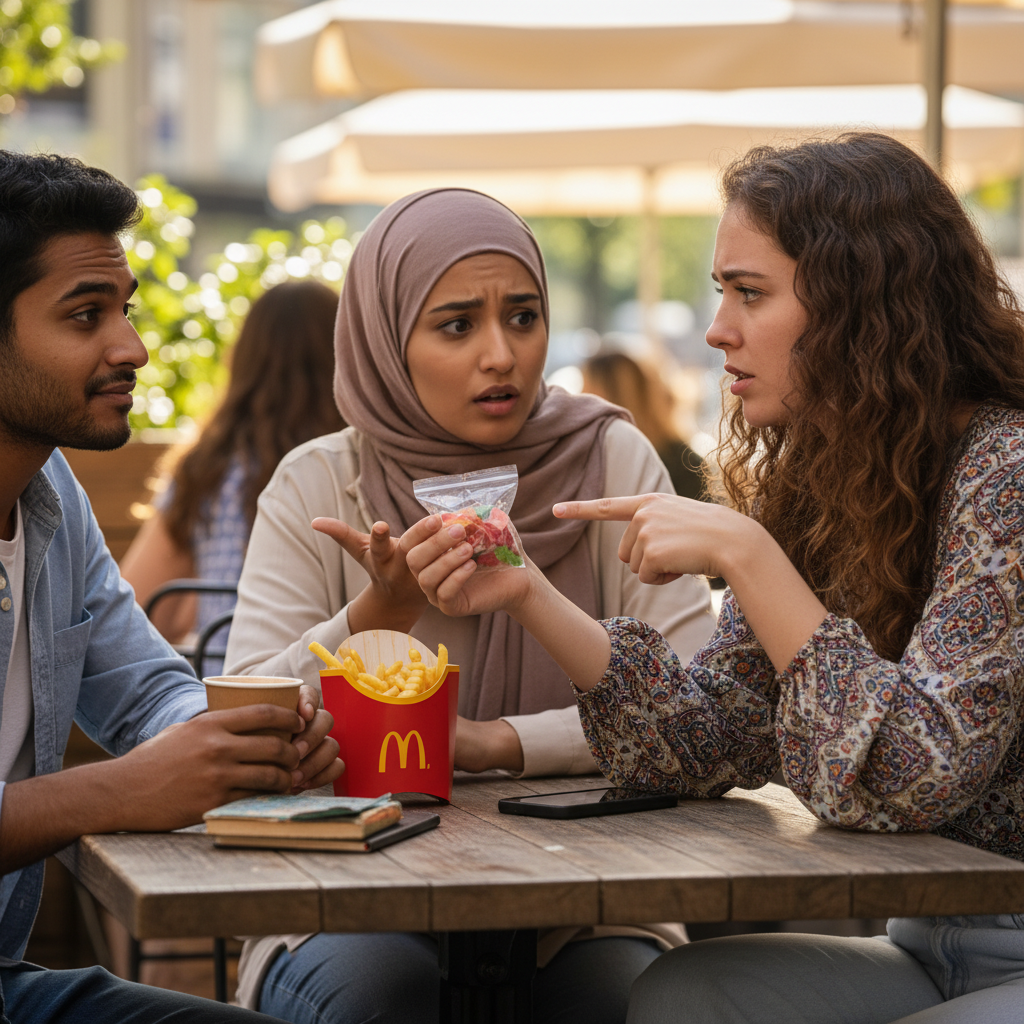 Vegetarian Woman Points Out Hidden Meat in Her Friend's Snacks, Sparks Unexpected Backlash
