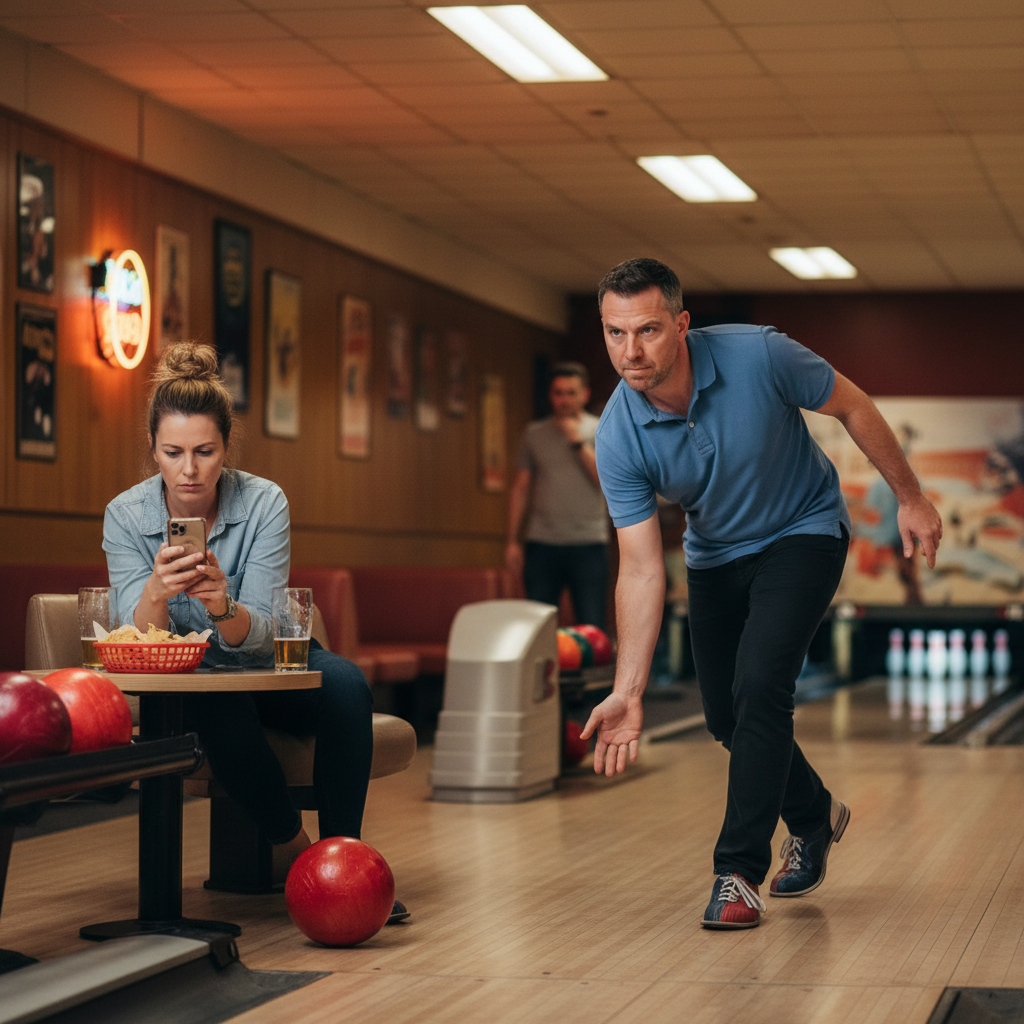 Husband Treats Date Night Like a Bowling Tournament, Gets Confused When His Wife Rage-Quits