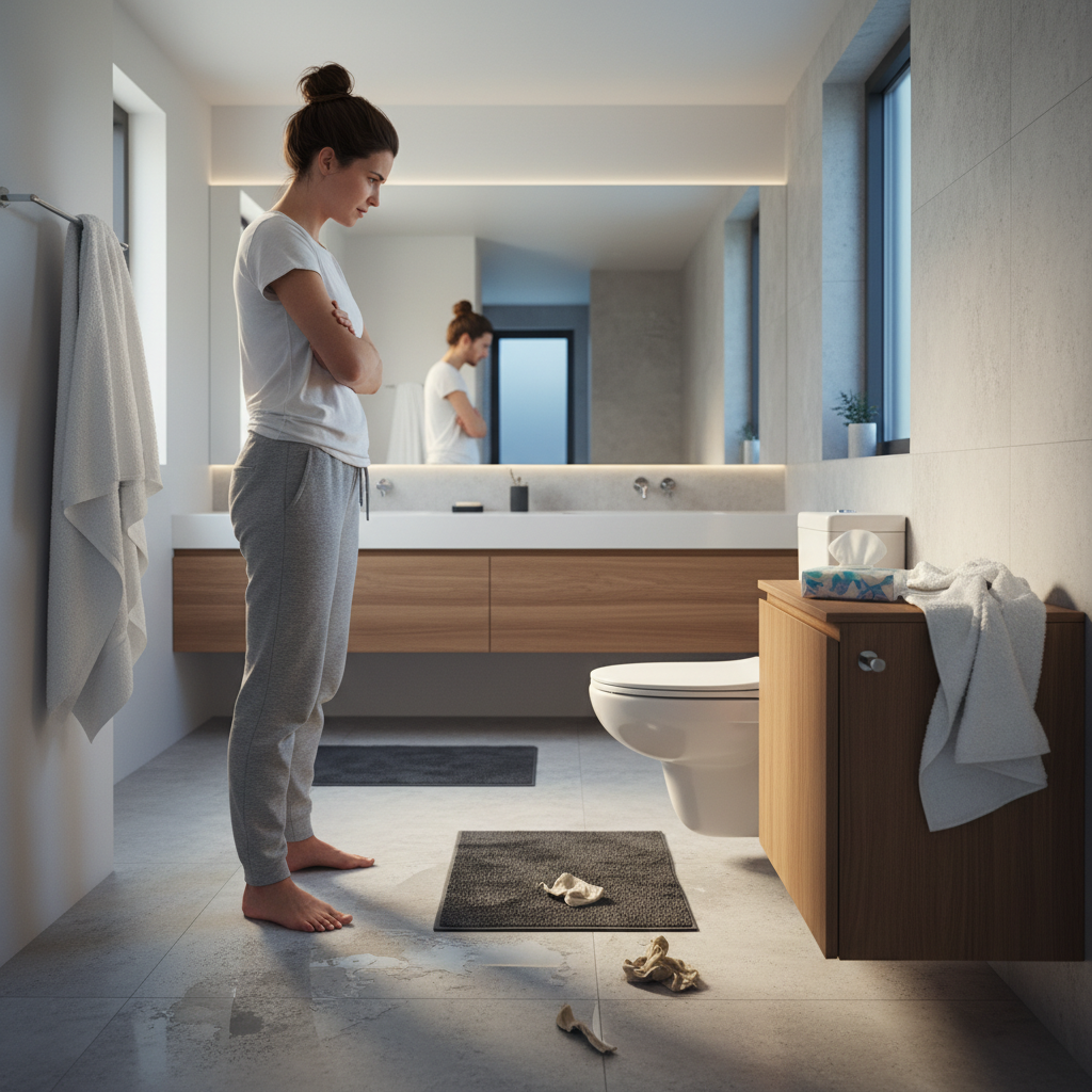 Woman Refuses to Clean Up After Her Husband Leaves Daily Bathroom Puddles, Now He's Barely Speaking to Her