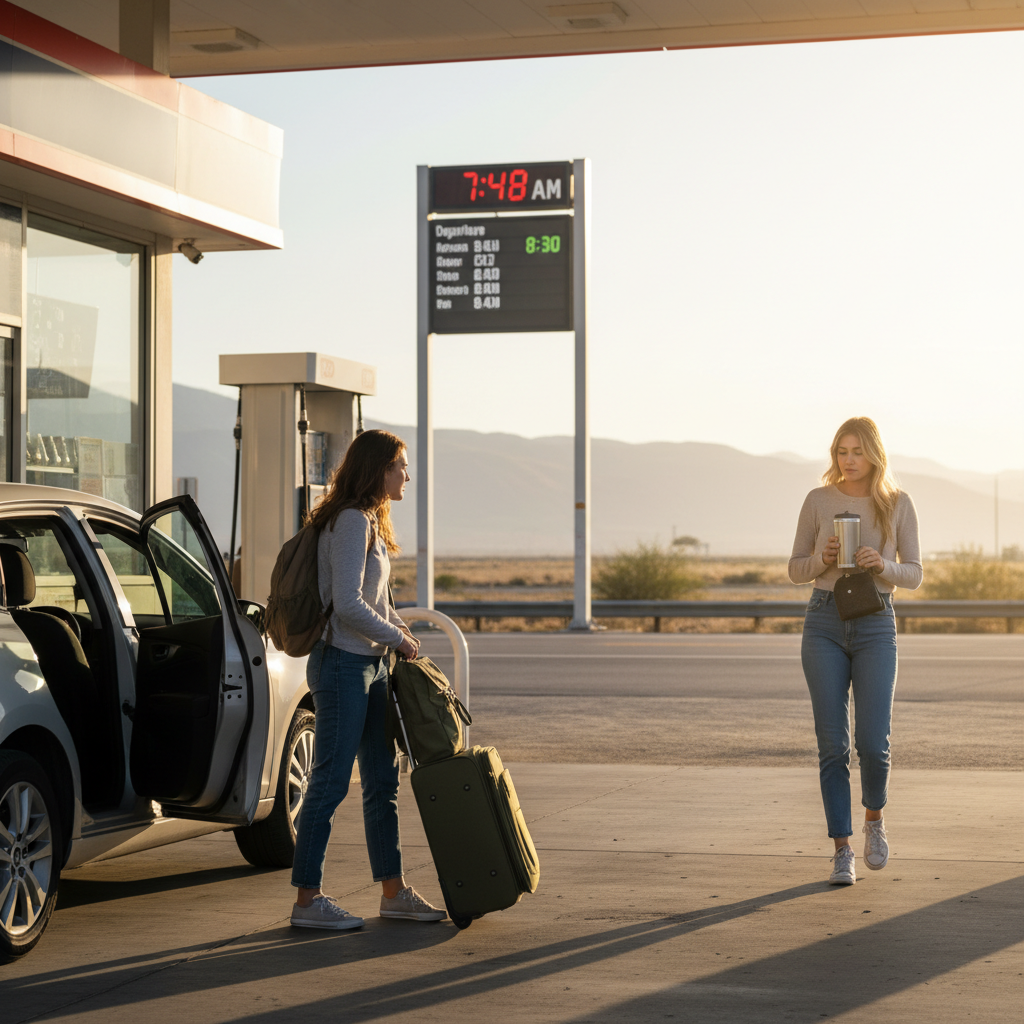 Woman Abandons Her Chronically Late Friend at a Gas Station to Catch a Flight