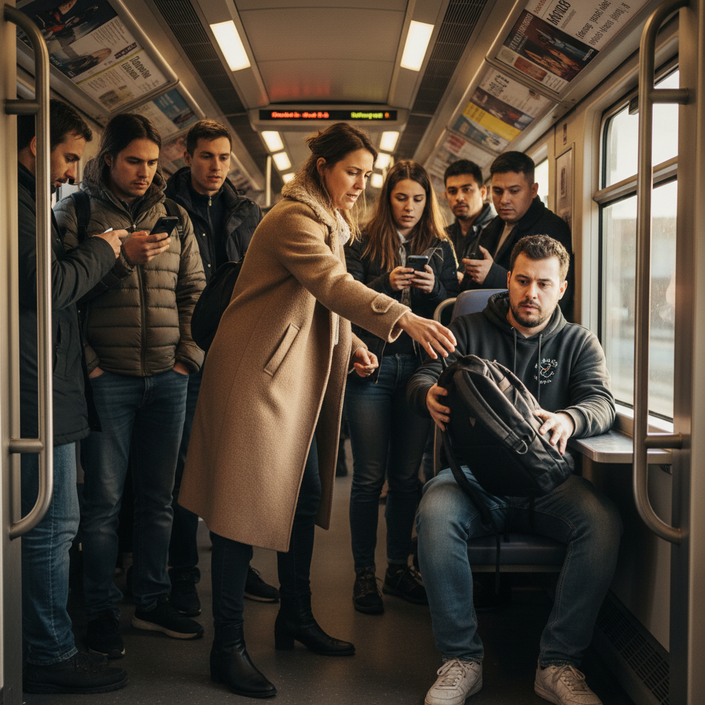 Woman Tosses Train Passenger's Bag Onto His Lap After He Refuses to Share a Seat