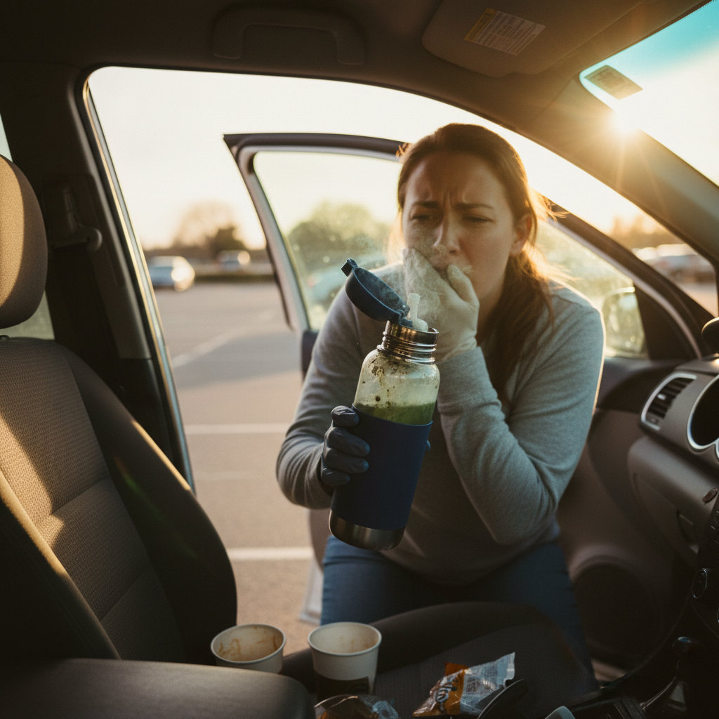 She Left Her Water Bottle in the Car for Three Days, What She Found Inside Nearly Poisoned Her
