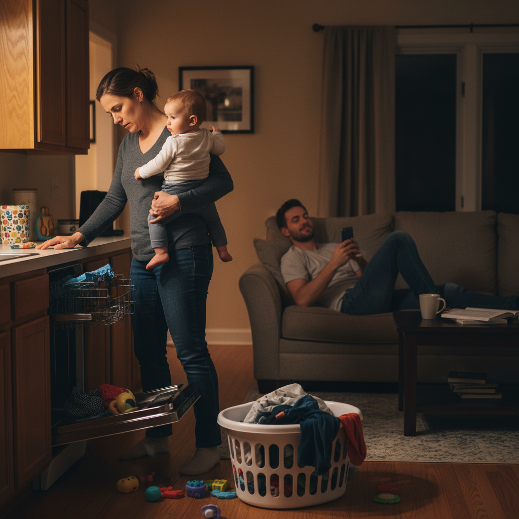 This Working Mom Is Drowning in Chores, But Her Husband Insists on a 'Leisurely Lifestyle'