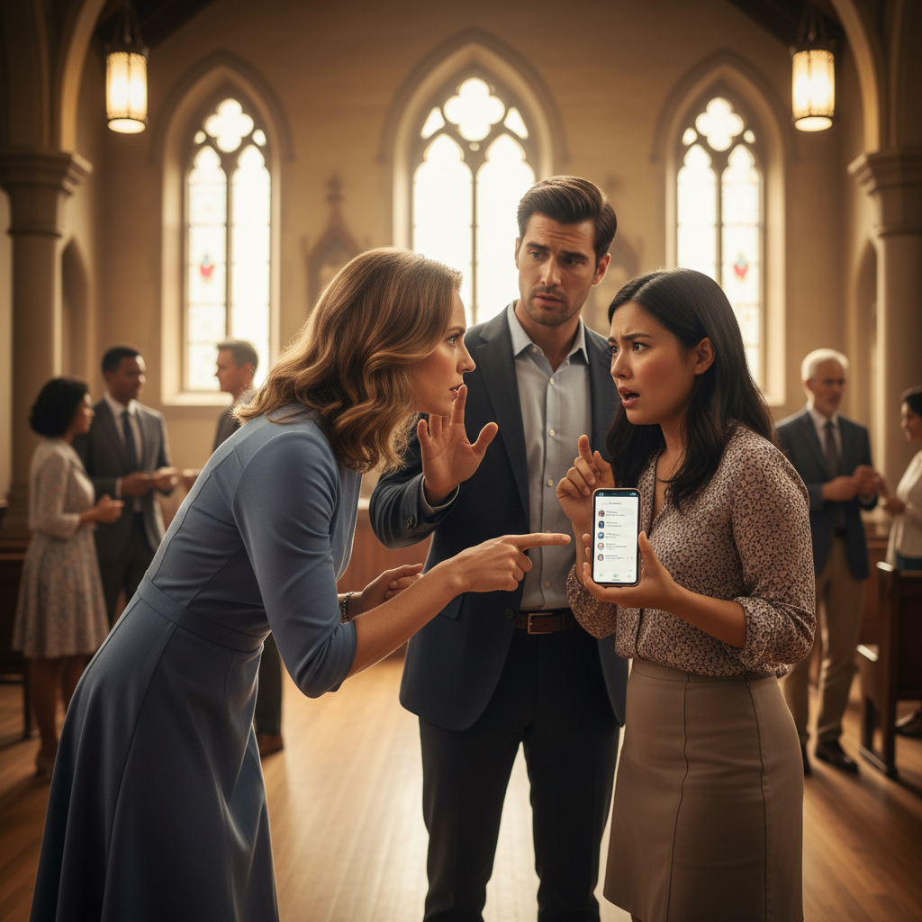 Woman Confronts Church Acquaintance After Catching Her Secretly Texting Her Husband