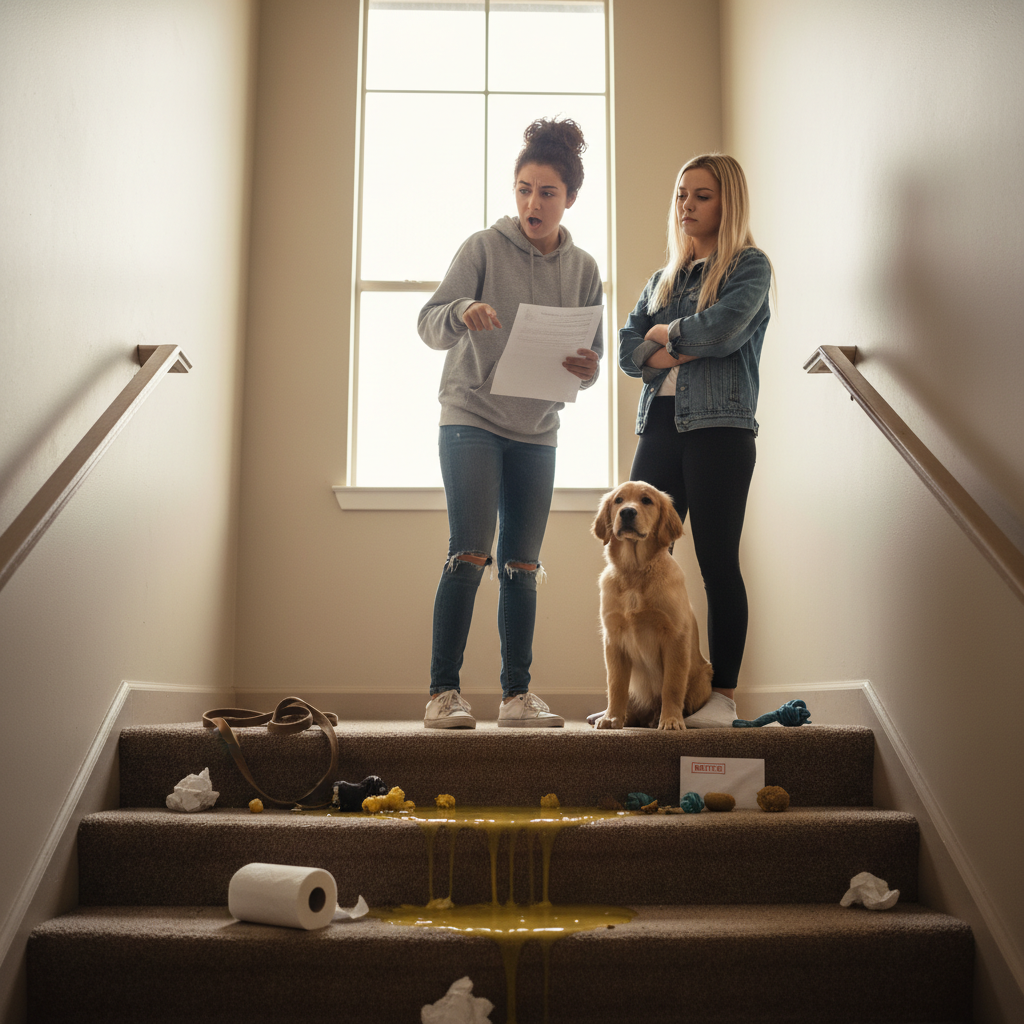 This Friend Borrowed A Dog, Left A Mess On The Stairs, And Hit The Owner With A $105 Fine