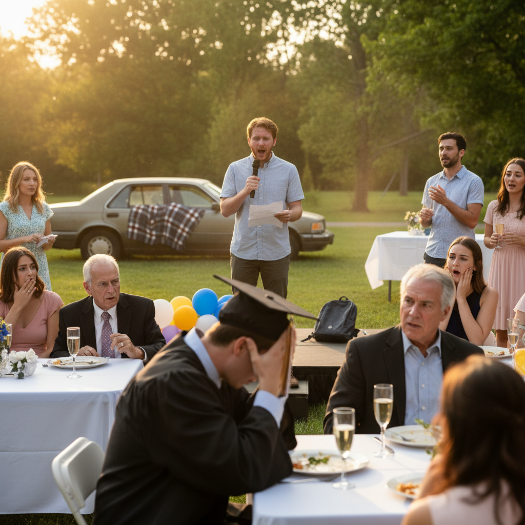 AITA For Exposing My Best Friend's Secret Homelessness During His Graduation Toast?