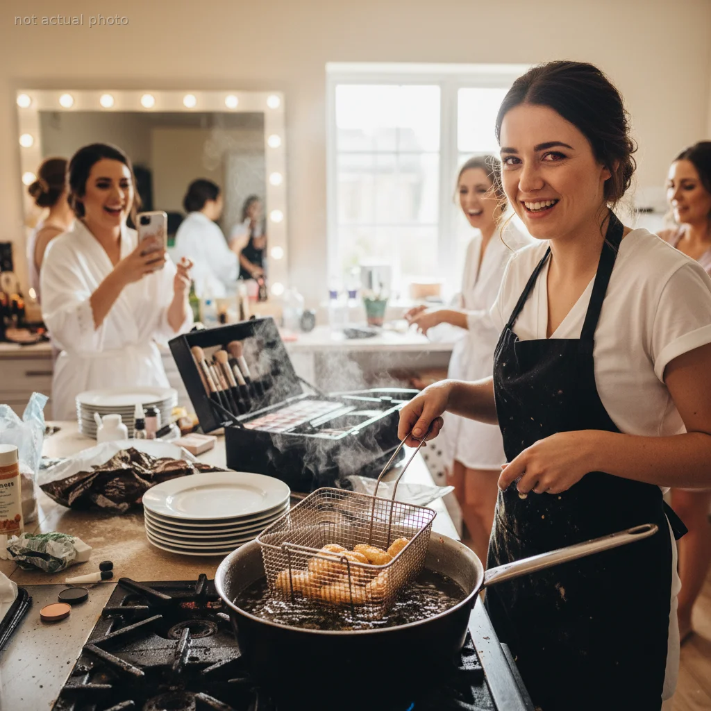 Bride Forces Makeup Artist Bridesmaid to Deep Fry Food, Then Demands She Smile for Photos Barefaced
