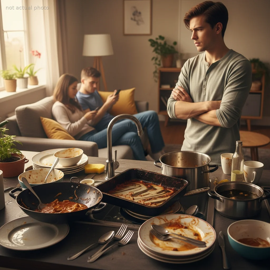 He Stopped Cooking for His Roommates After They Left Crusty Dishes for Days — Now They're Calling Him Petty