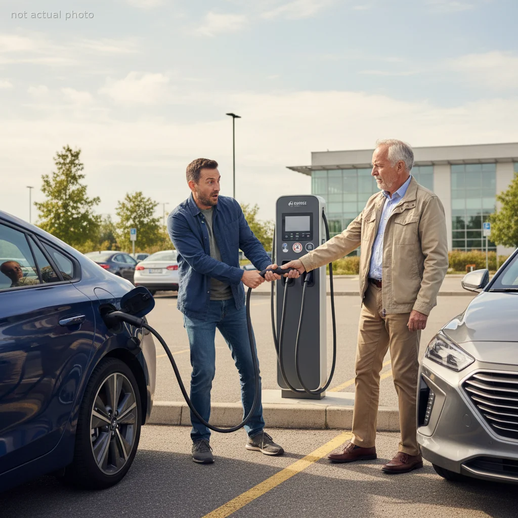 Man Reclaims His Stolen EV Charger After Entitled Driver Unplugs His Car Mid-Charge