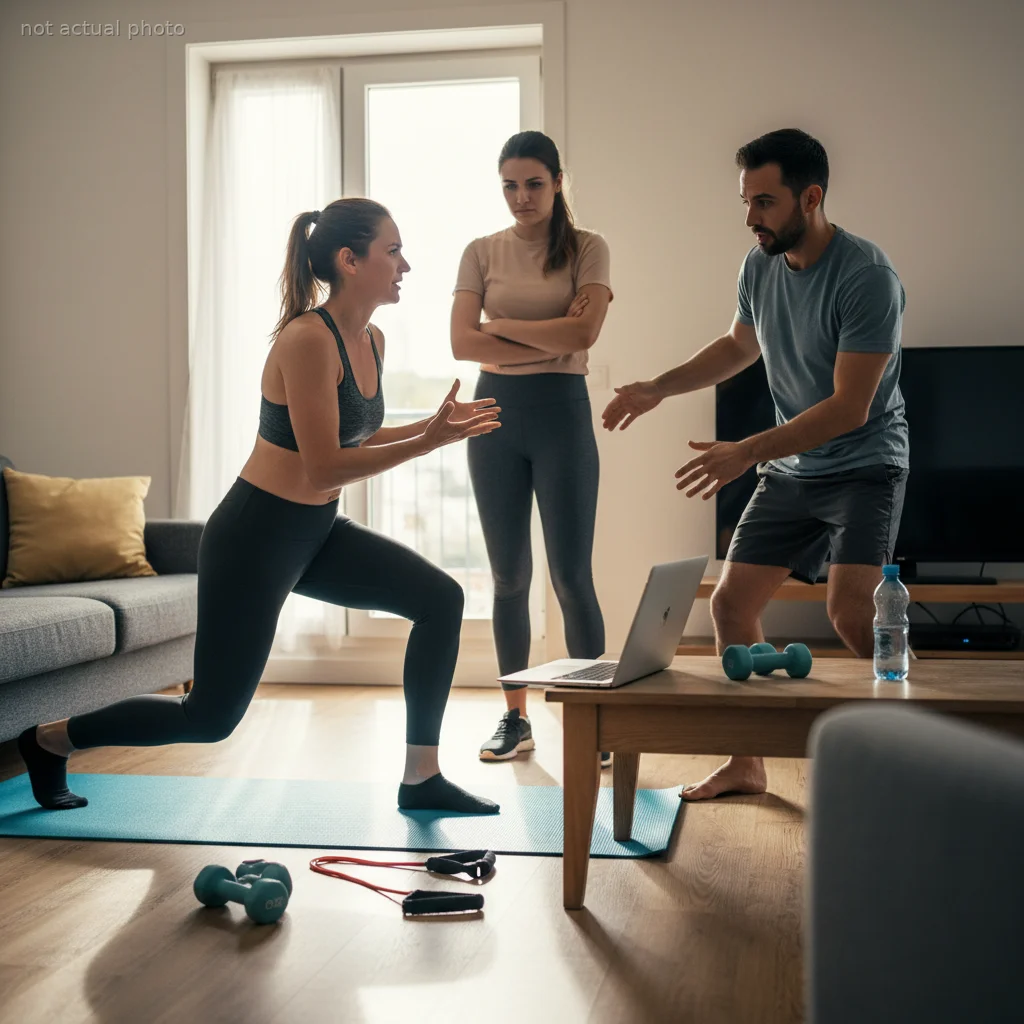 This Woman Snapped at Her Friend's Boyfriend After He Touched Her Laptop Mid-Workout