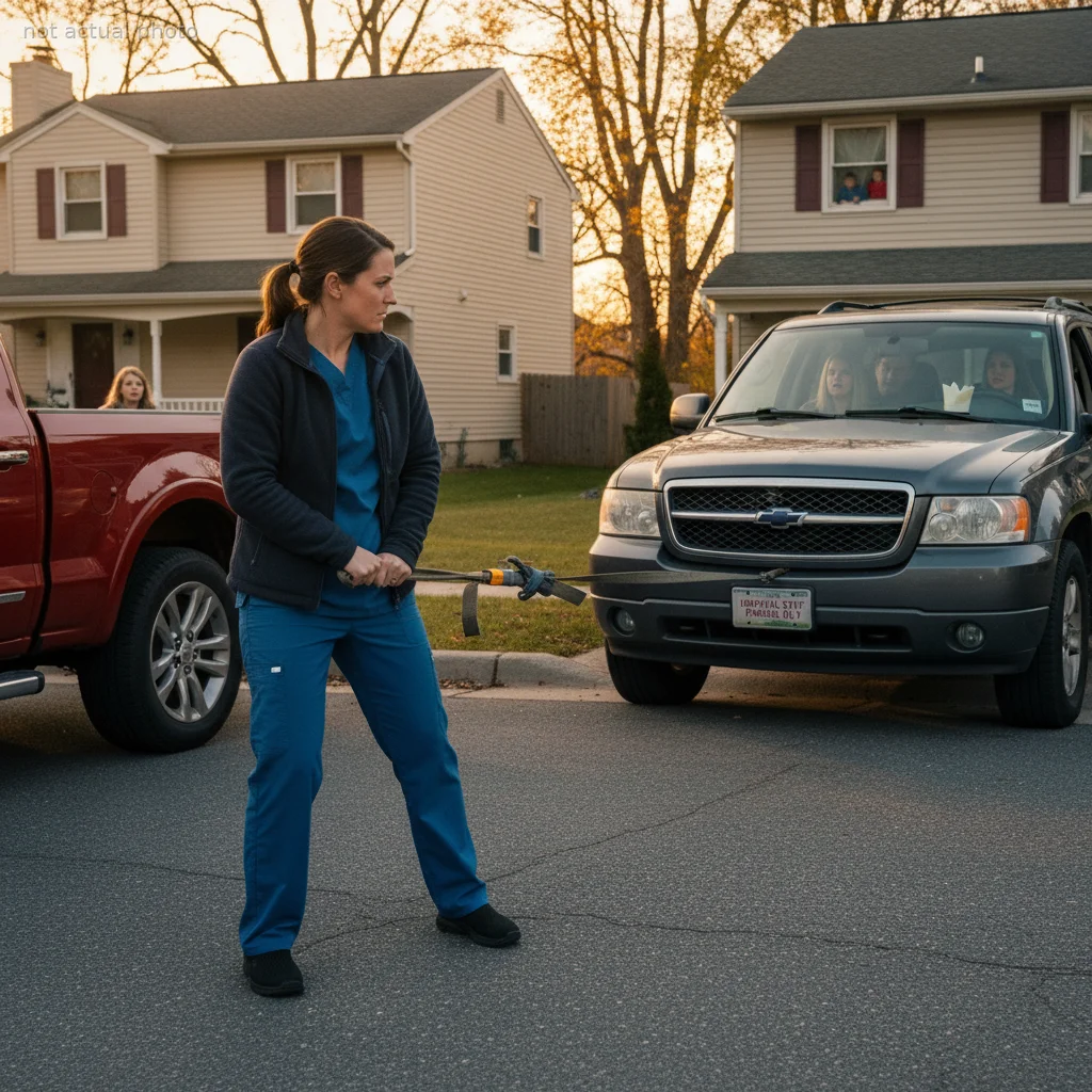 Nurse Tows Neighbor's SUV After He Treats Her Driveway Like Free Parking