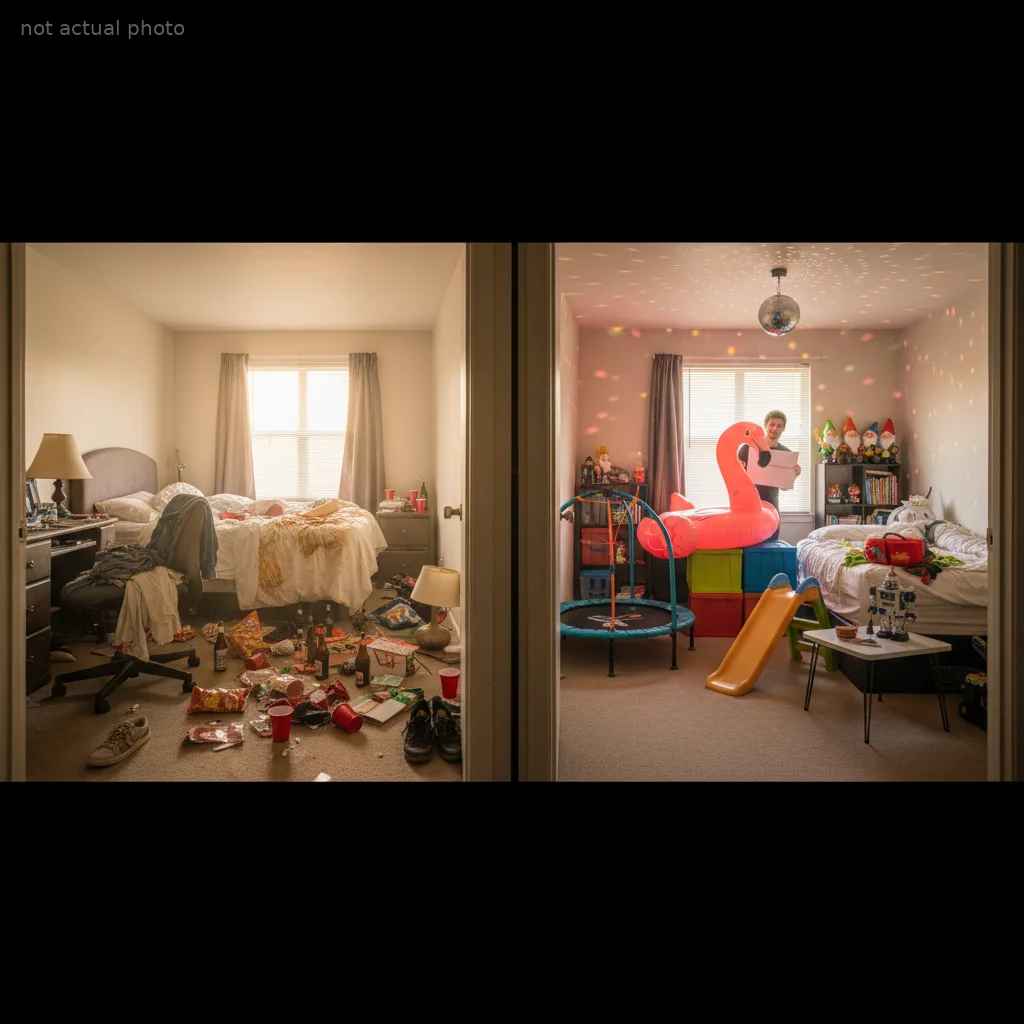 Roommate Let Friends Trash This Guy's Bedroom, So He Took the Ultimate Revenge By Swapping All Their Furniture