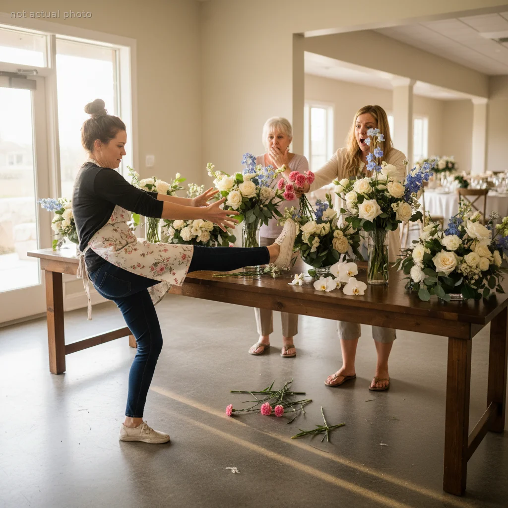 Woman Kicks Sister-In-Law Away From Her Display After Catching Her Replacing Carefully Sourced Flowers With Carnations