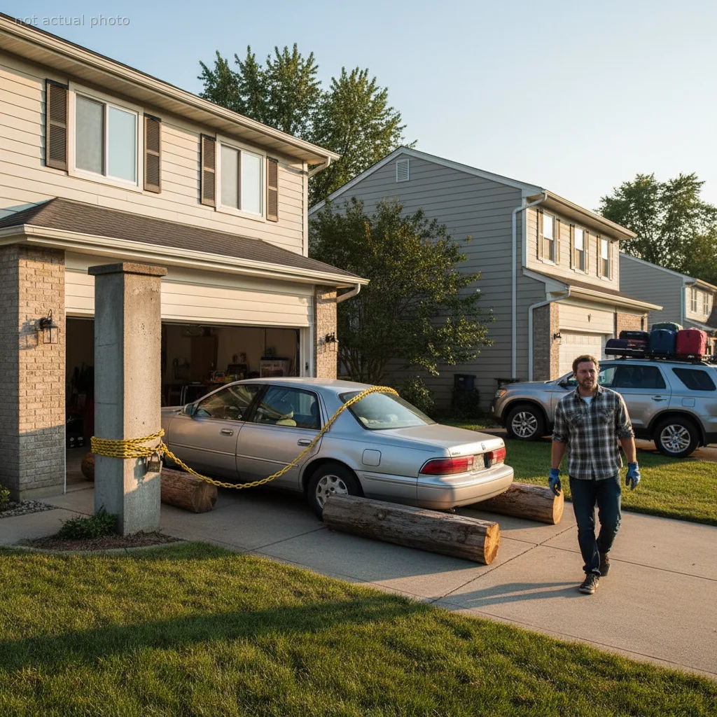 Homeowner Gets Tired of His Neighbor Stealing His Driveway, So He Traps the Car and Leaves Town