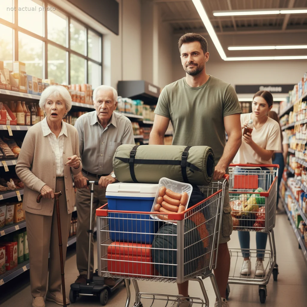 He Cut in Front of Elderly Shoppers, So She Made Sure His Camping Trip Was Ruined