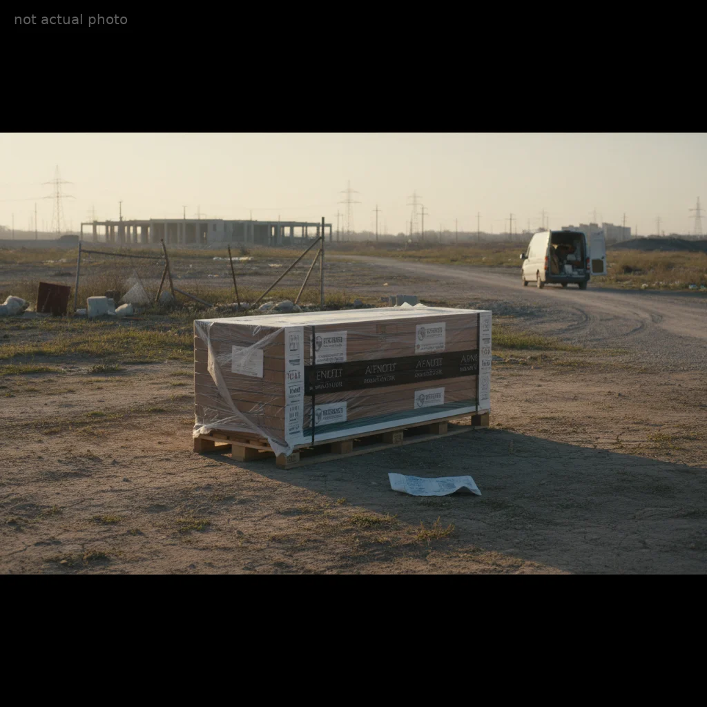 Courier Leaves Expensive Decking at Abandoned Dirt Lot After Customer Demands Exact Coordinates