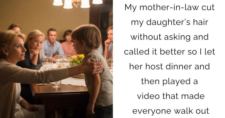 My mother-in-law cut my daughter’s hair without asking and called it better so I let her host dinner and then played a video that made everyone walk out