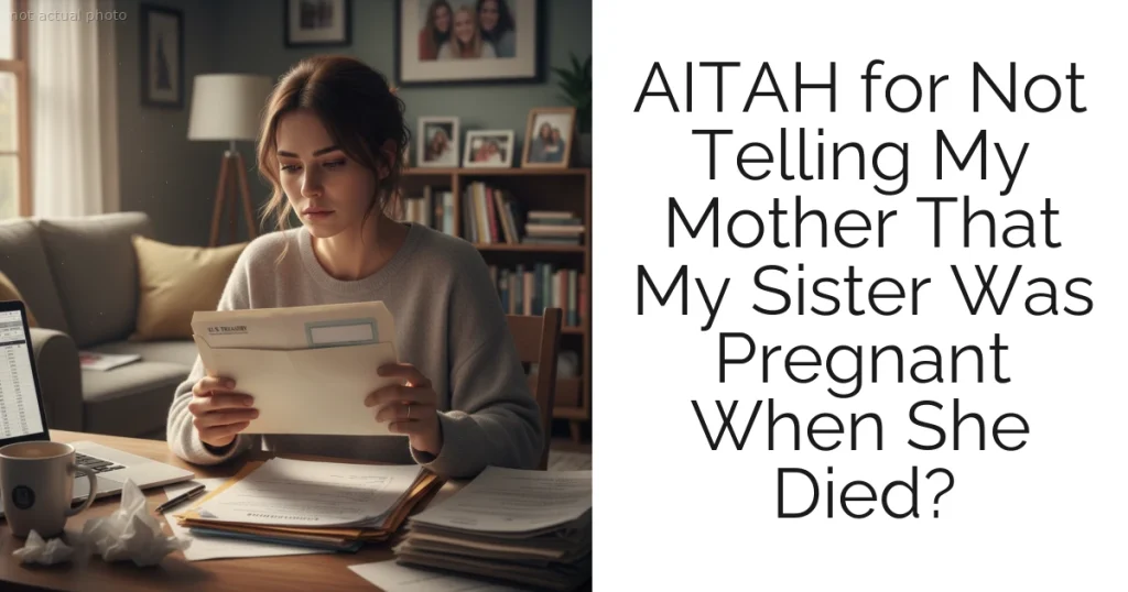 AITAH for Not Telling My Mother That My Sister Was Pregnant When She Died?