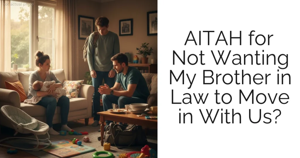 AITAH for Not Wanting My Brother in Law to Move in With Us?