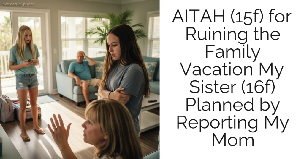 AITAH (15f) for Ruining the Family Vacation My Sister (16f) Planned by Reporting My Mom
