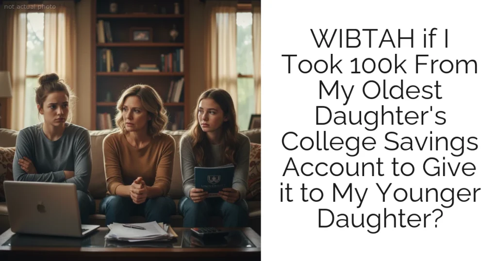 WIBTAH if I Took 100k From My Oldest Daughter's College Savings Account to Give it to My Younger Daughter?
