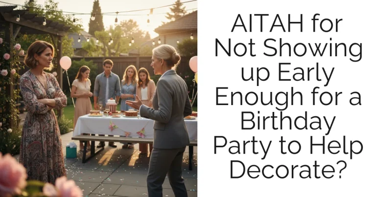 AITAH for Not Showing up Early Enough for a Birthday Party to Help Decorate?