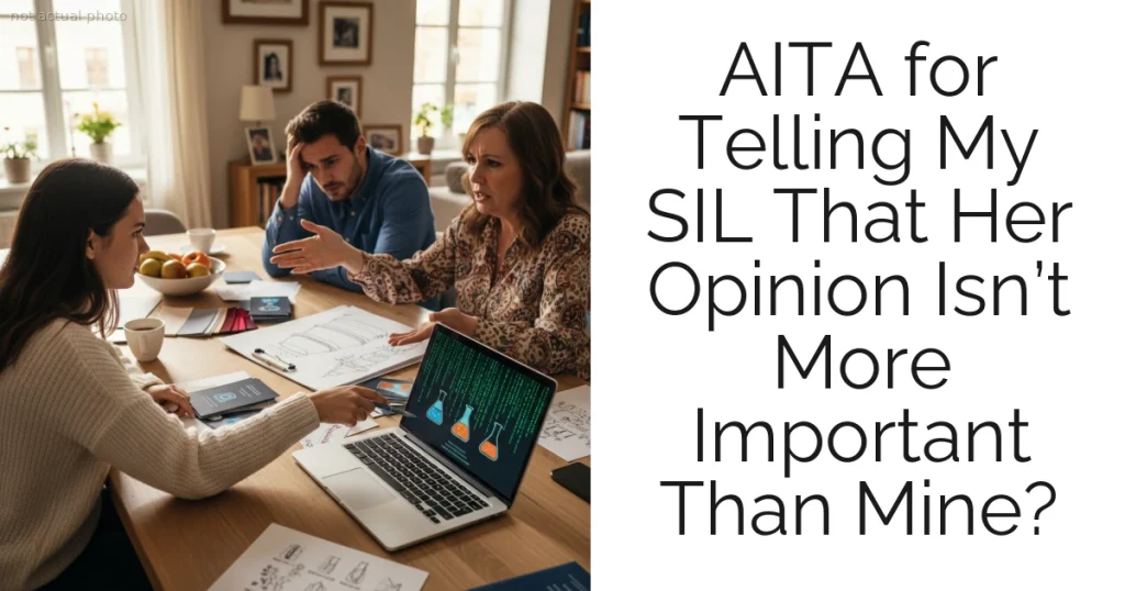 AITA for Telling My SIL That Her Opinion Isn’t More Important Than Mine?