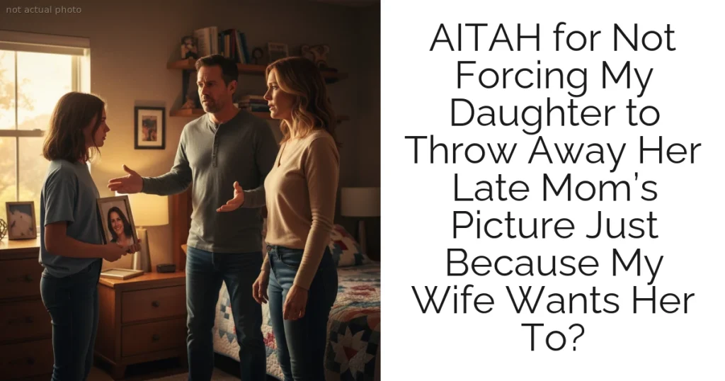 AITAH for Not Forcing My Daughter to Throw Away Her Late Mom’s Picture Just Because My Wife Wants Her To?