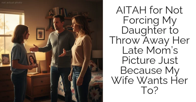 AITAH for Not Forcing My Daughter to Throw Away Her Late Mom’s Picture Just Because My Wife Wants Her To?