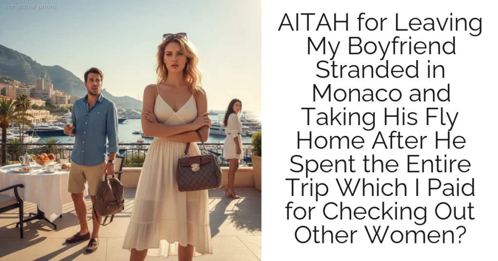 AITAH for Leaving My Boyfriend Stranded in Monaco and Taking His Fly Home After He Spent the Entire Trip Which I Paid for Checking Out Other Women?