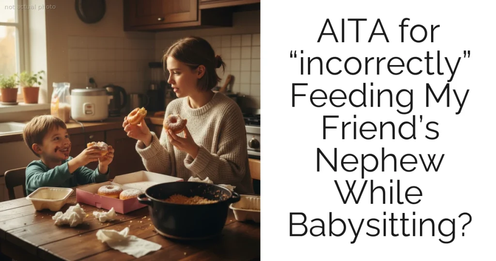 AITA for “incorrectly” Feeding My Friend’s Nephew While Babysitting?