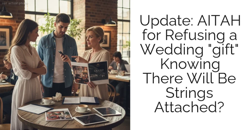 Update: AITAH for Refusing a Wedding "gift" Knowing There Will Be Strings Attached?