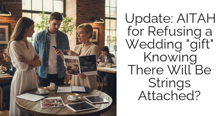 Update: AITAH for Refusing a Wedding "gift" Knowing There Will Be Strings Attached?