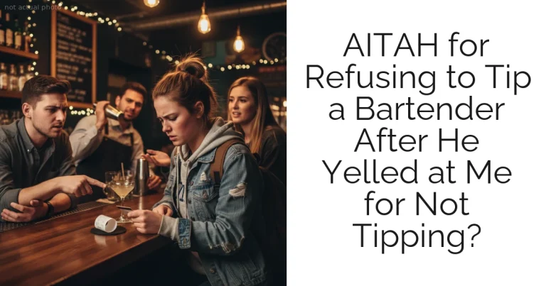 AITAH for Refusing to Tip a Bartender After He Yelled at Me for Not Tipping?