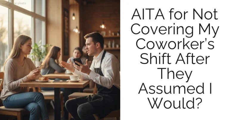 AITA for Not Covering My Coworker’s Shift After They Assumed I Would?