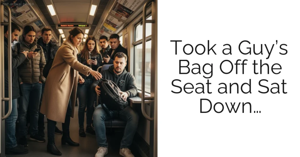 Took a Guy’s Bag Off the Seat and Sat Down…