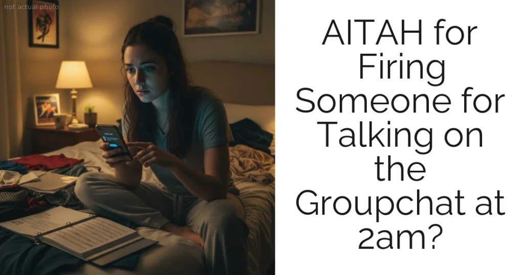 AITAH for Firing Someone for Talking on the Groupchat at 2am?