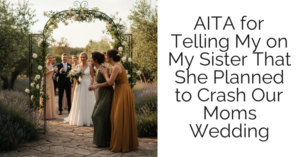 AITA for Telling My on My Sister That She Planned to Crash Our Moms Wedding
