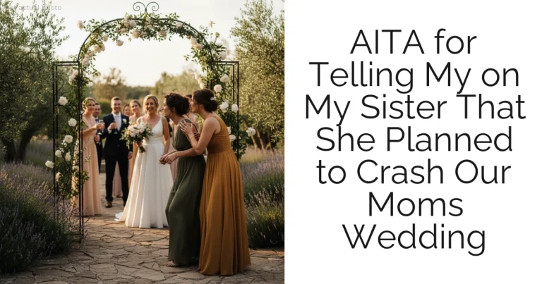 AITA for Telling My on My Sister That She Planned to Crash Our Moms Wedding