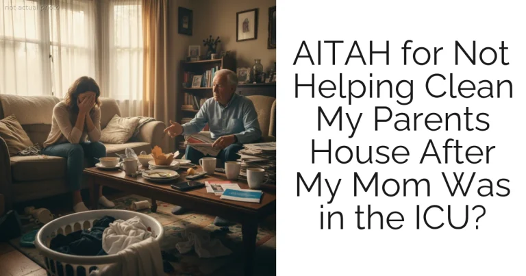 AITAH for Not Helping Clean My Parents House After My Mom Was in the ICU?