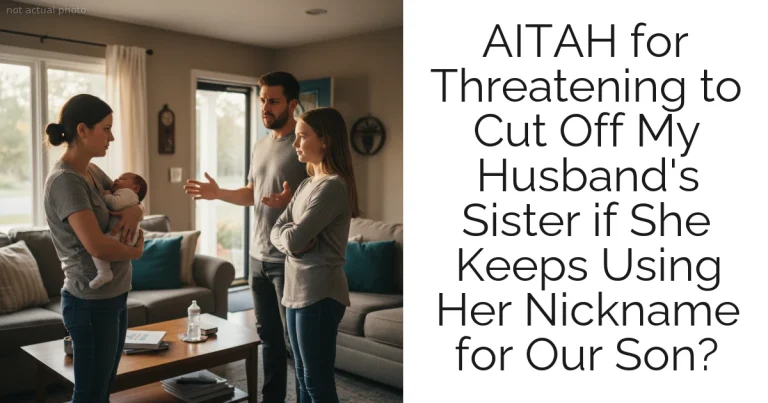 AITAH for Threatening to Cut Off My Husband's Sister if She Keeps Using Her Nickname for Our Son?