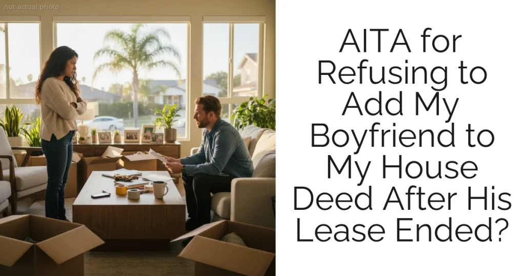 AITA for Refusing to Add My Boyfriend to My House Deed After His Lease Ended?