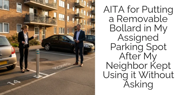 AITA for Putting a Removable Bollard in My Assigned Parking Spot After My Neighbor Kept Using it Without Asking