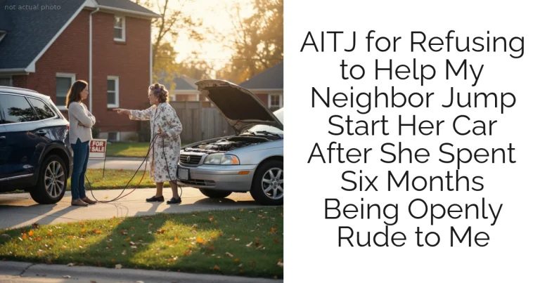 AITJ for Refusing to Help My Neighbor Jump Start Her Car After She Spent Six Months Being Openly Rude to Me