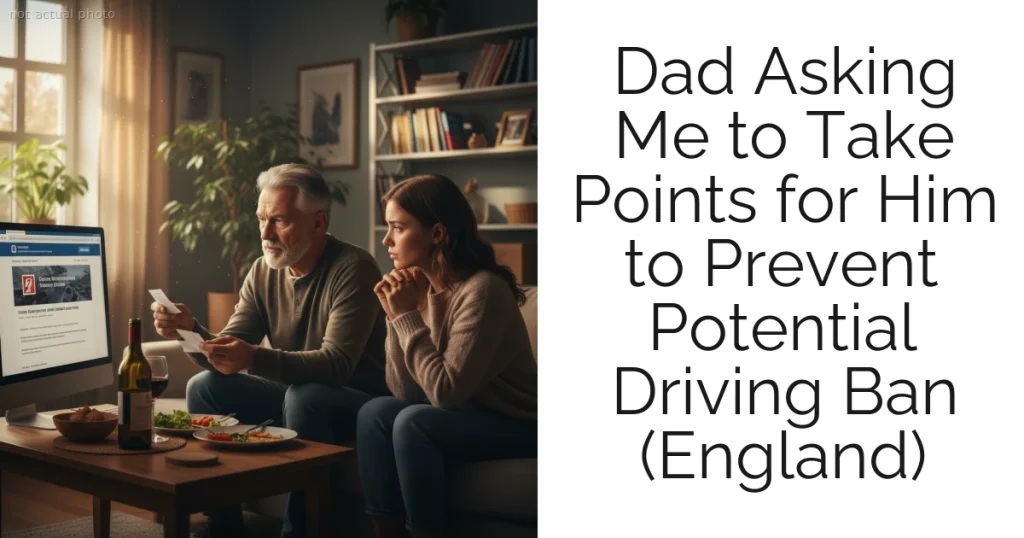 Dad Asking Me to Take Points for Him to Prevent Potential Driving Ban (England)