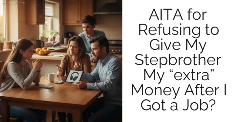 AITA for Refusing to Give My Stepbrother My “extra” Money After I Got a Job?