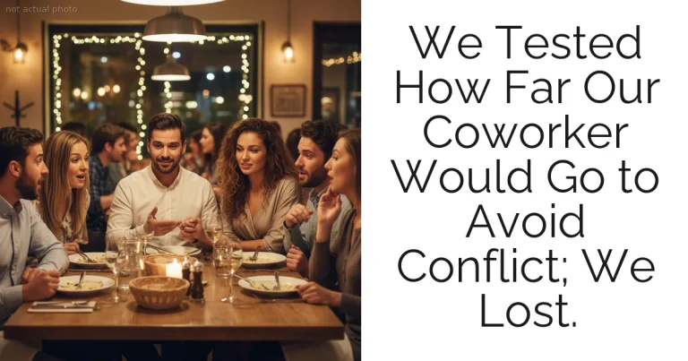 We Tested How Far Our Coworker Would Go to Avoid Conflict; We Lost.